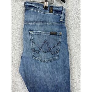 Vintage 7 For All Mankind USA Made Womens Size 30 Light Wash Bootcut Jeans